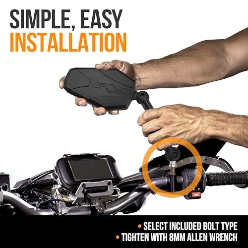 Doubletake Adventure Mirror Kit 2.0, Universal Fit Folding Motorcycle 3.5"