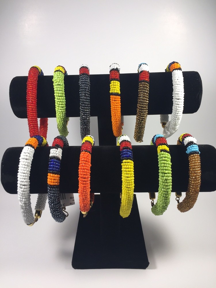 African Maasai Beaded Bangled Clip Bracelet