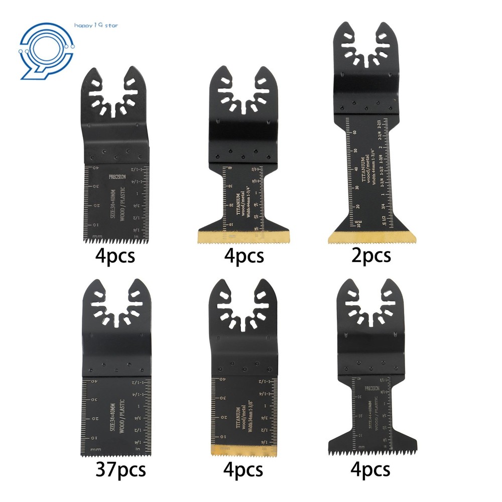 6 Types 55 PCS Titanium Oscillating Saw Blades Universal Multitool Blades