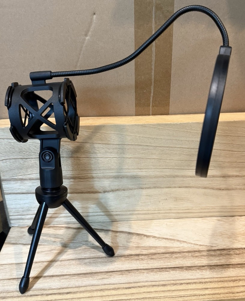 Foldable Microphone Tripod Stand Desktop Mic Holder Shock Mount - A0220
