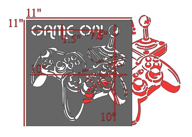 11"x11" Clear Plastic Stencil - Game On Controller (SC880)