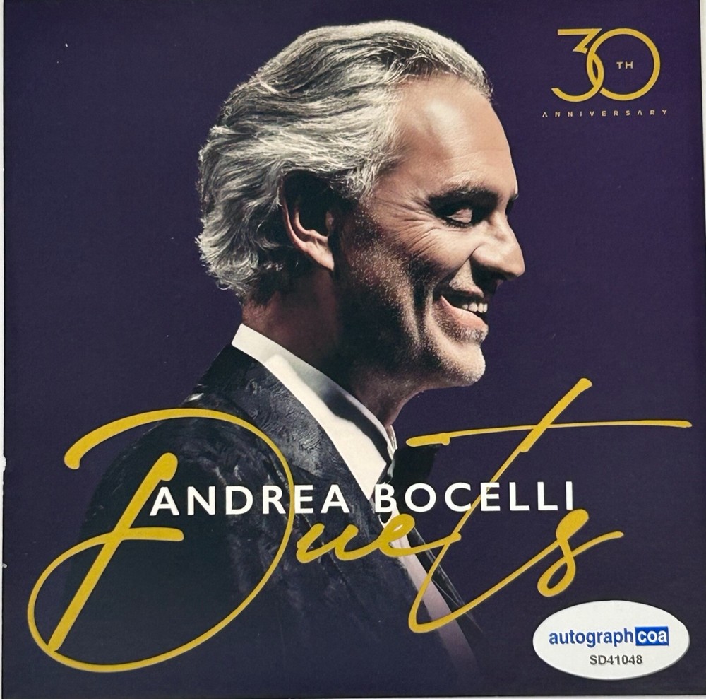 ANDREA BOCELLI Signed Autograph CD "Duets" ACOA