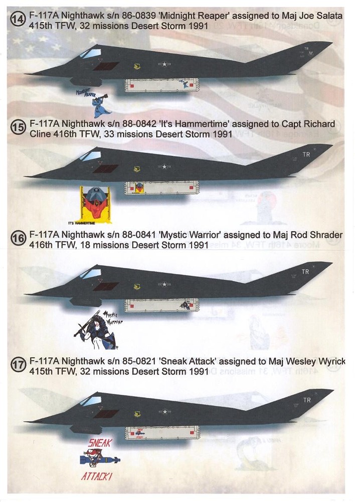Print Scale Decals 1/72 LOCKHEED F-117 NIGHTHAWK Stealth Fighter