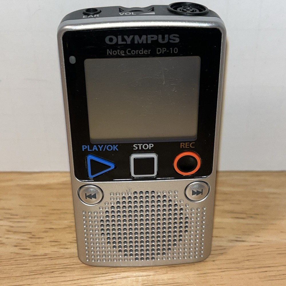Olympus Note Corder DP-10 Compact Digital Recorder 4 Speed Playback Works