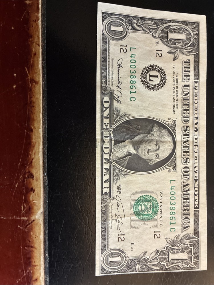 1974 $1 Dollar Bill-Cutting Error & Misaligned