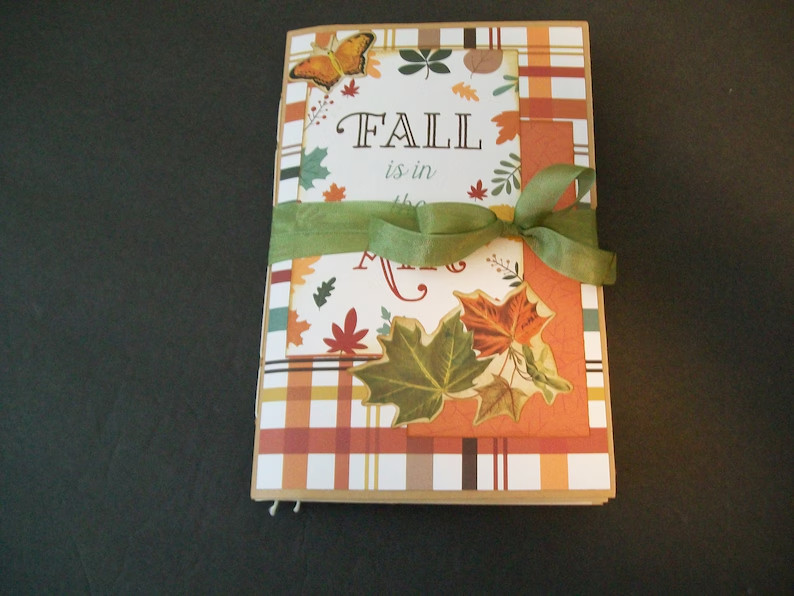 Handmade Fall Junk Journal Gratitude Holiday Blank Journal Fall Planner