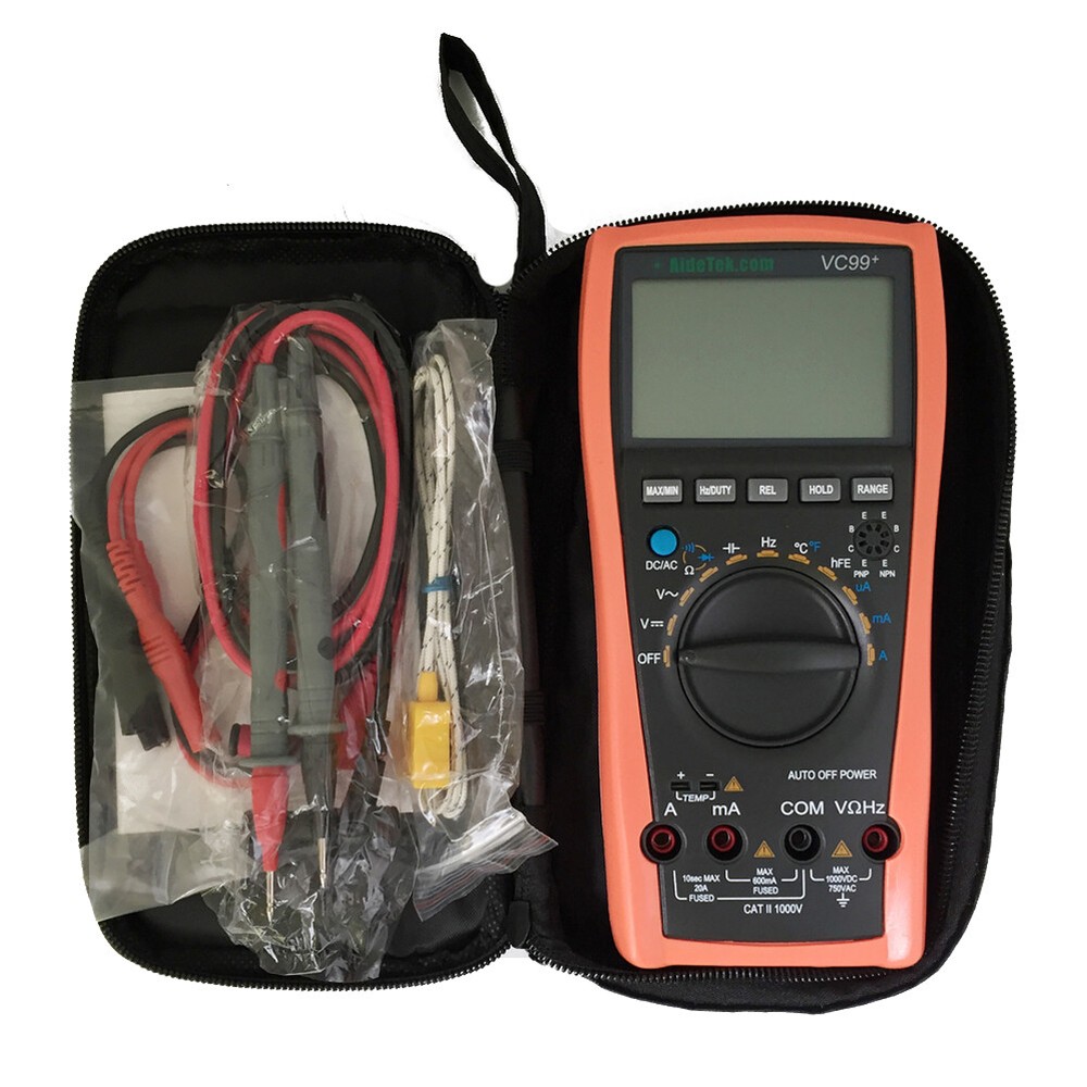VC99+ auto range digital multometer analog bar diode buzz RC r