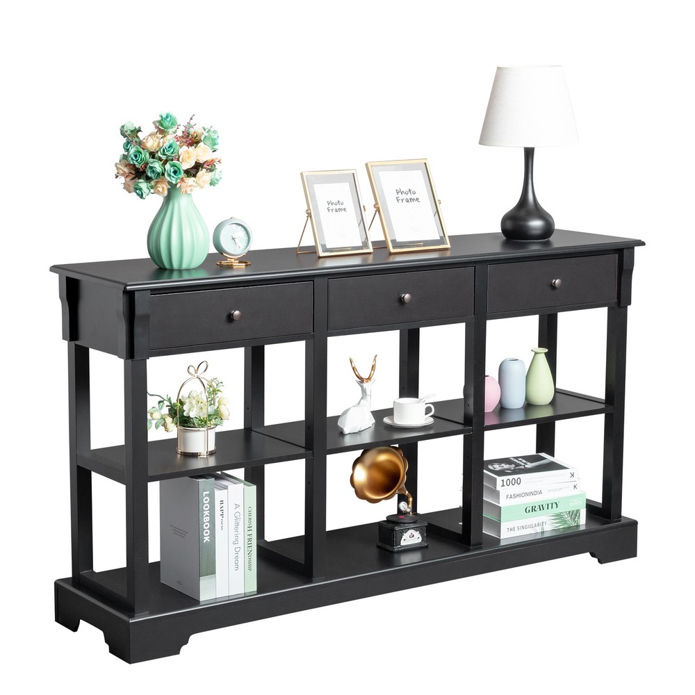Console Sofa Table with Ample Storage, Retro Kitchen Buffet Cabinet Sideboard