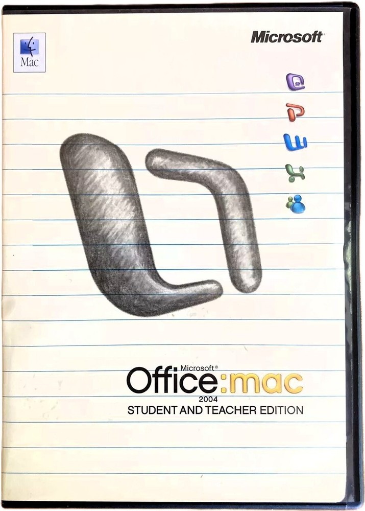 Microsoft Office 2004: Student/Teacher Ed. - MAC software w/ 3 keys +manual, VG+
