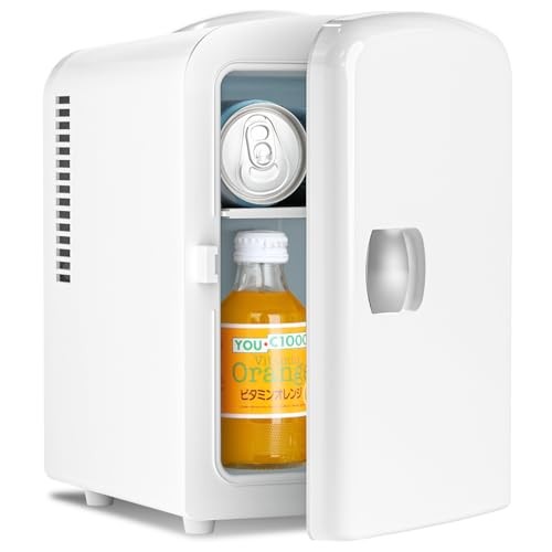 Compact Refrigerator, Portable Mini Fridge, Skin Care 4L White Normal