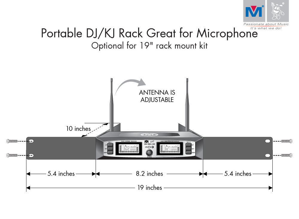 better music builder VM-92U G5 DUAL CHANNEL UHF WIRELESS MICROPHONE SYSTEM