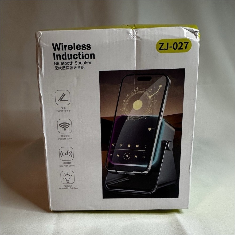 Wireless Induction Bluetooth Speaker Stand - Black.