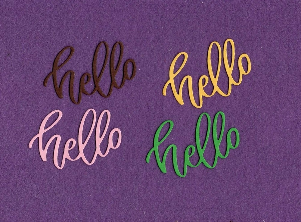 HELLO # 12 die cuts scrapbook cards