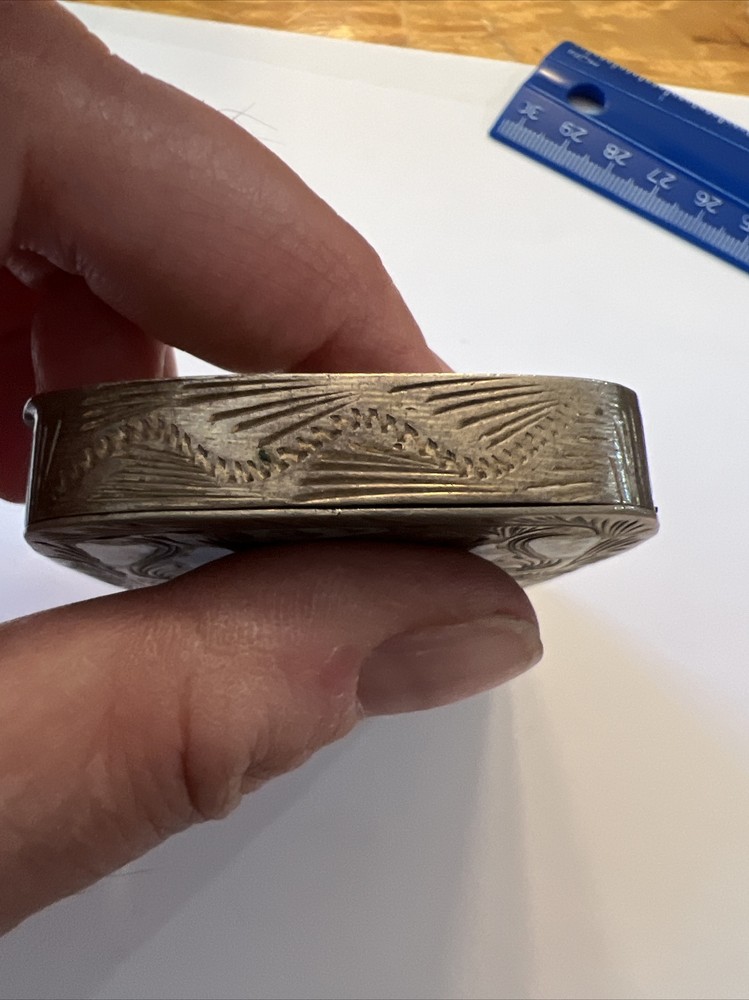 Antique Sterling Silver Enamel Box