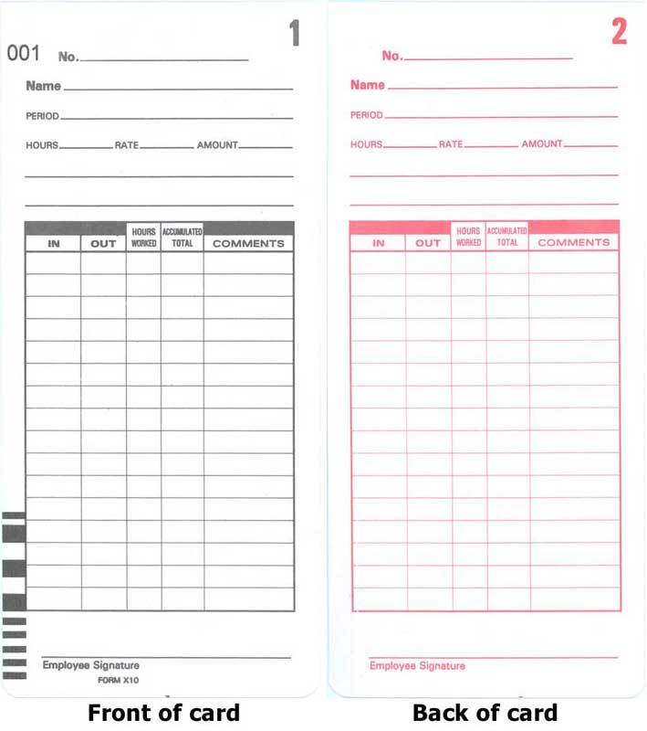 (100) Simplex EP800 Bar Code Time Clock Cards (Simplex 1950-4310 Compatible)