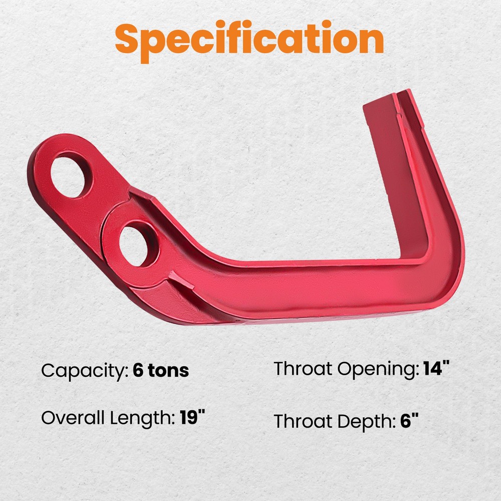 6 Ton Auto Body Frame Jumbo Deep Fast Hook Up Chassis Hook Clamp Pulling Puller
