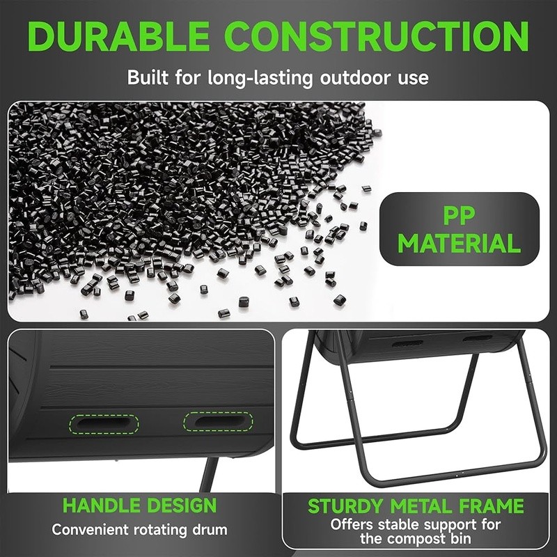 Dual Chamber Composter Efficient Batch Composting Easy Assembly Eco-Friendly New