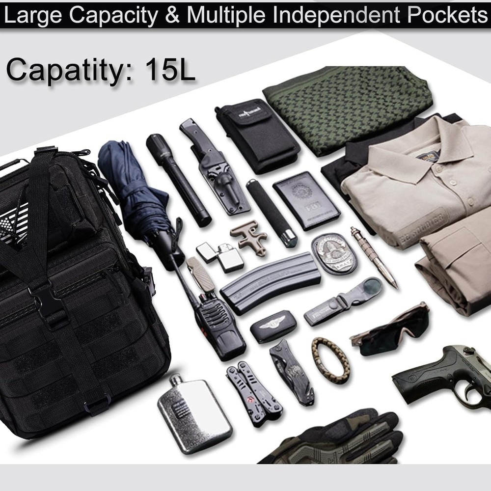 Tactical Sling Bag Pack with FREE Patch