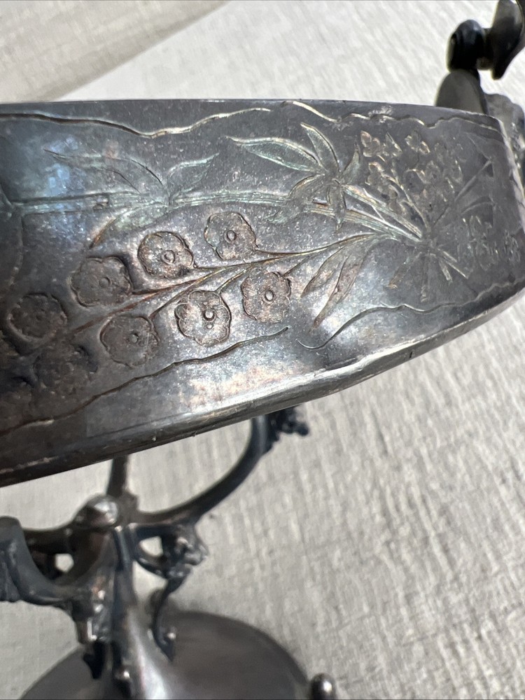 Silver Plate Cake Pan Wedding Fox, Faces, Rams