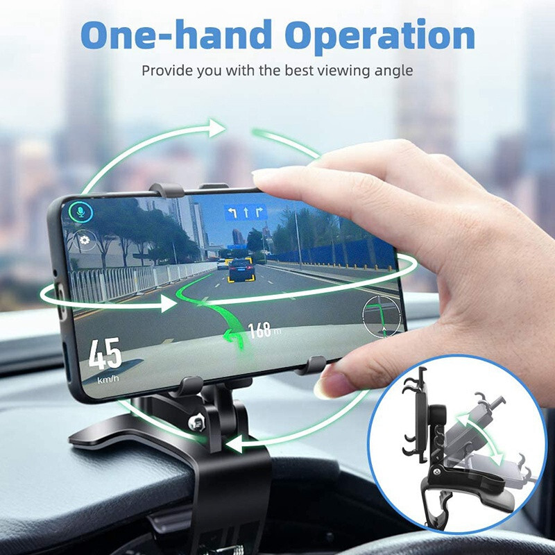 Car Mobile Phone Holder Navigation Bracket Sun Visor Mirror Dashboard Mounting