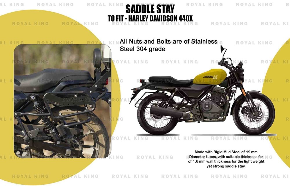 Black "Saddle Stay Fit For Harley Davidson 440x"