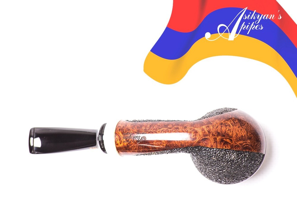 Asikyan Pipe #438/24 Apple Partially Smooth Rusticated Hand Made