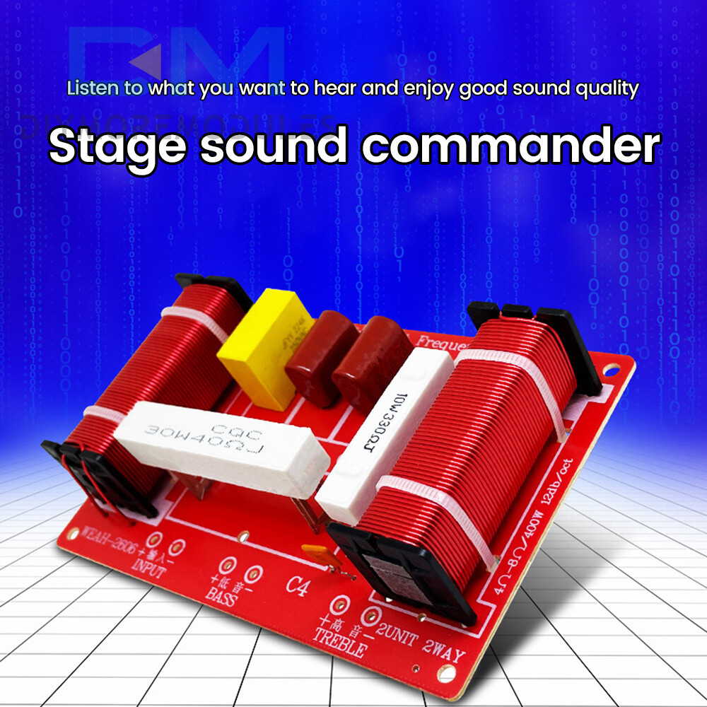 Adjustable 2 Way Crossover Filter Universal Audio Speaker Frequency Divider 400W