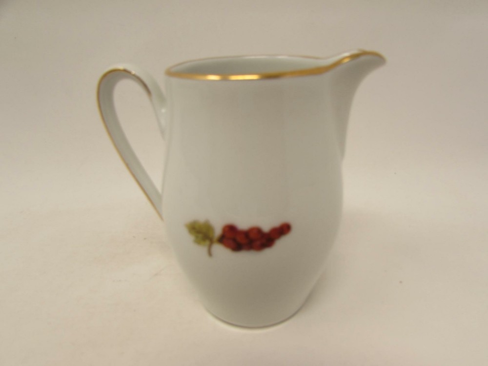 Bareuther & Co Mini Creamer Various Fruit Thin Gold Trim b231