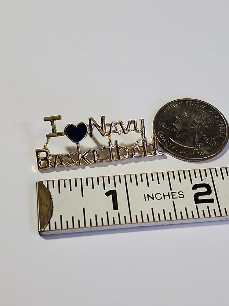 I 💙 Navy Basketball Lapel Hat Jacket Pin