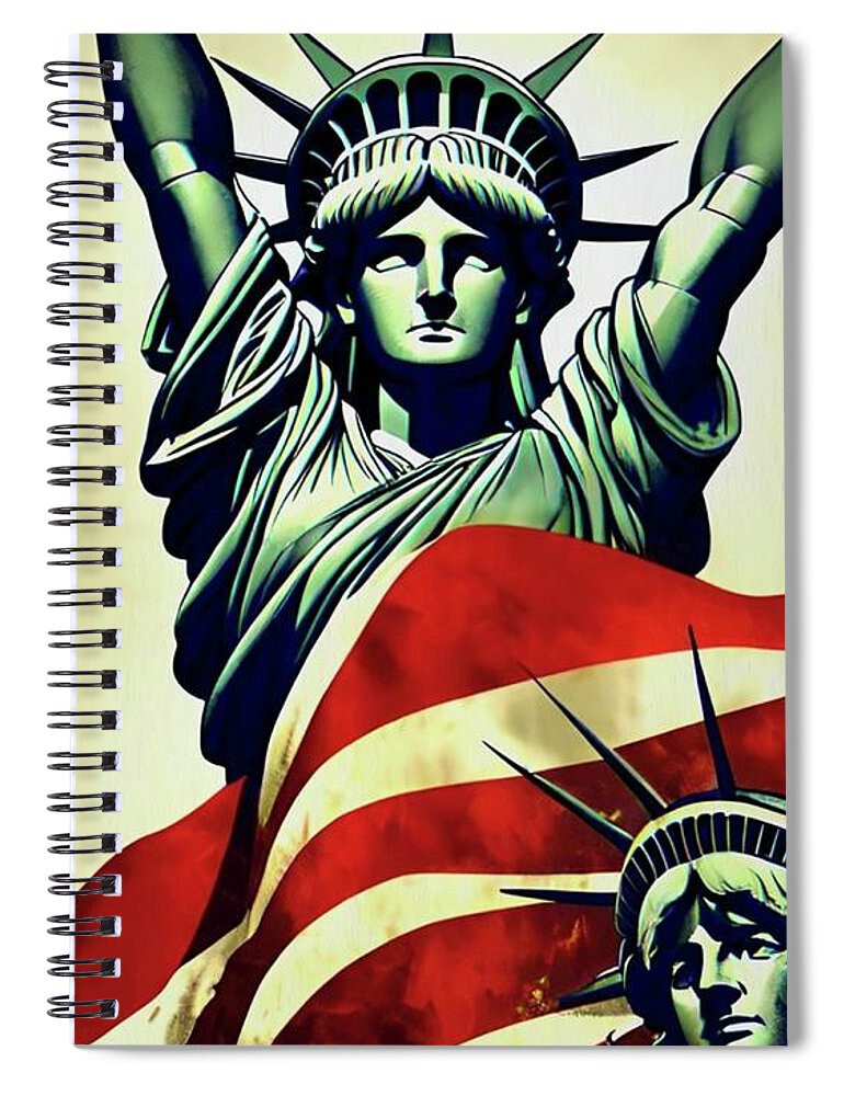 Freedom Spiral Notebook Blank Notebook Lined Journal 8 x 6 Notebook