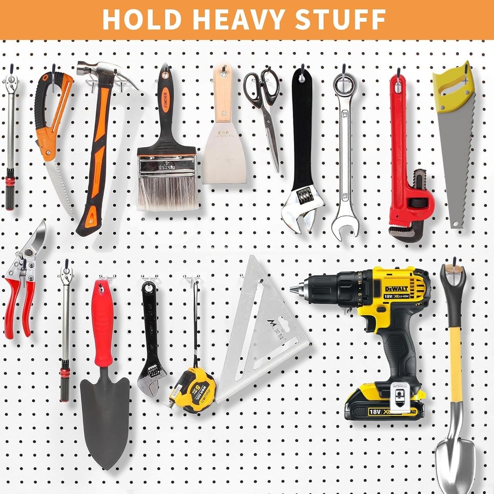 Garage Pegboard Hooks 4 Inch 25 Pack Silver Craft Organizer