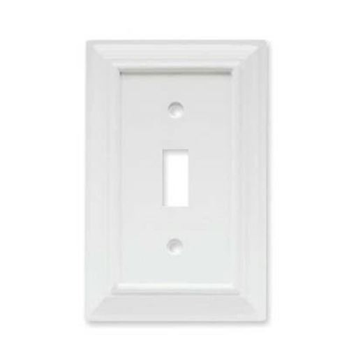 Wood Architectural Single Switch Wall Plate- White