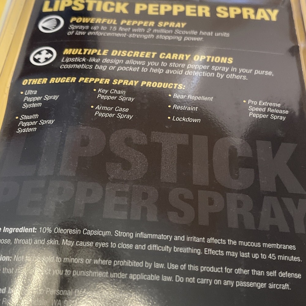 Lipstick Pepper Spray Made By Ruger