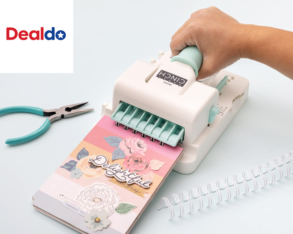 Mini Cinch Bundle Includes Book Binding Machine, 16 Wires, Wire Cutters, and Six