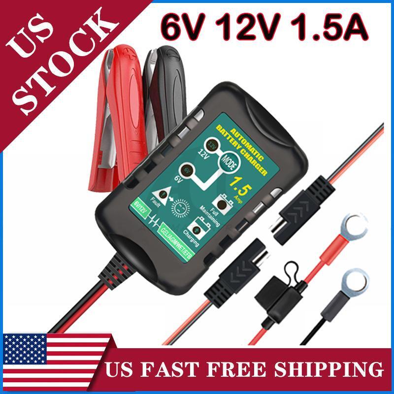 6V 12V Automatic Battery Charger Maintainer Trickle Float Motorcycle Car US