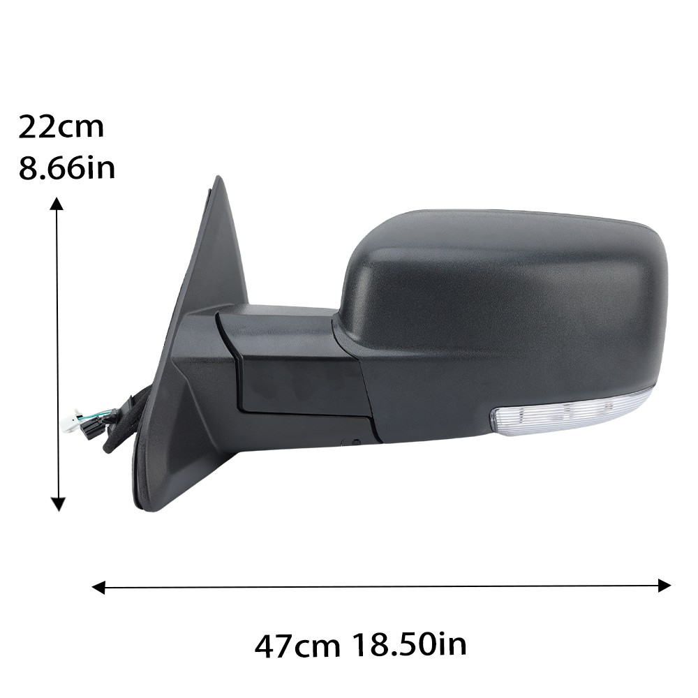 Left/Driver Mirror Power Fold+Heated+Temp Sensor For 2013-2019 Dodge Ram 1500