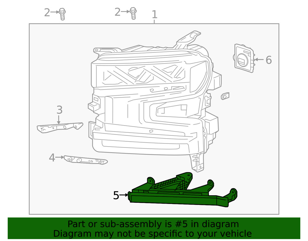 Genuine GM Passenger Side Headlight Bracket 23408117