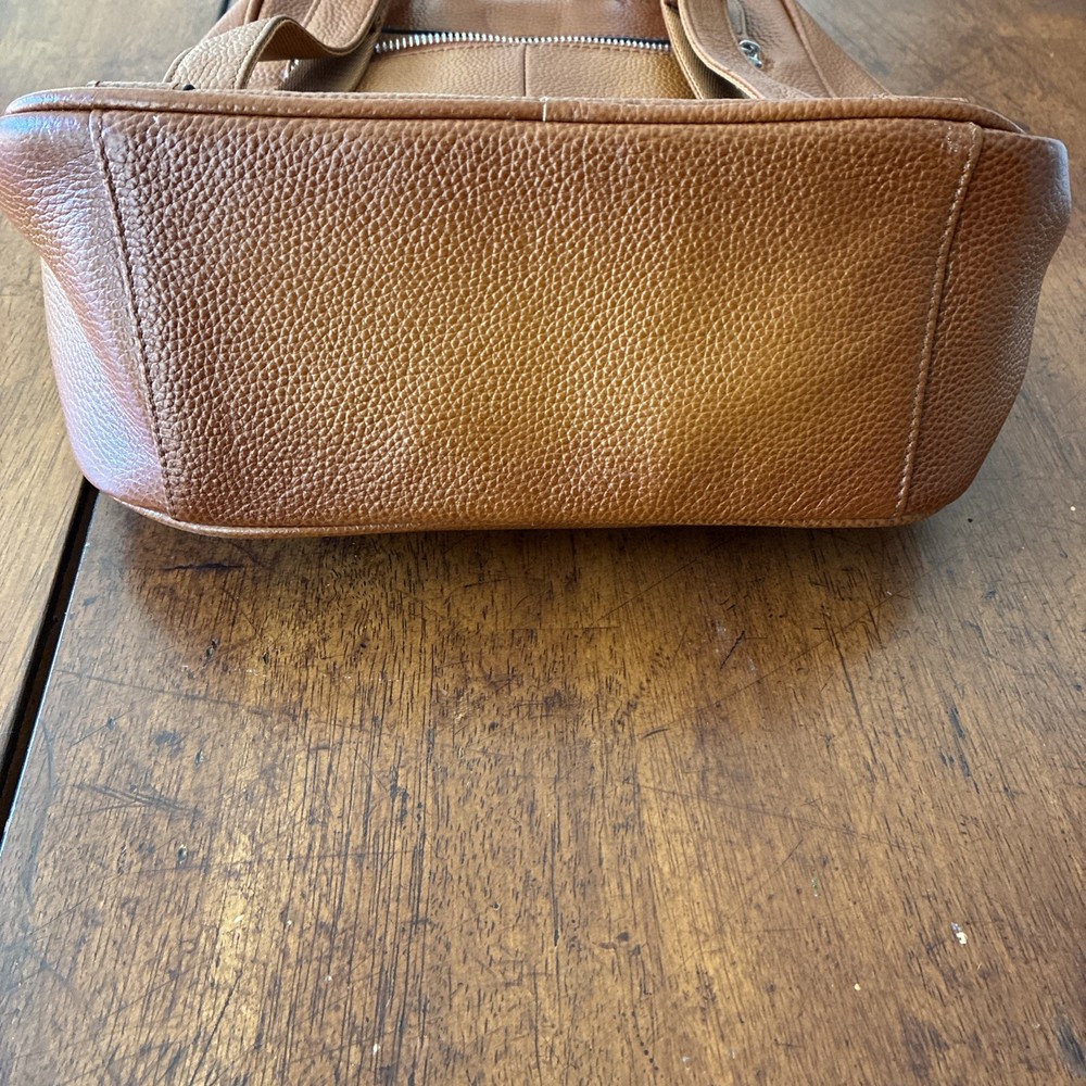 Leather Backpack Heshe Brown/ Sorrel Pebbled Leather Convertible Backpack