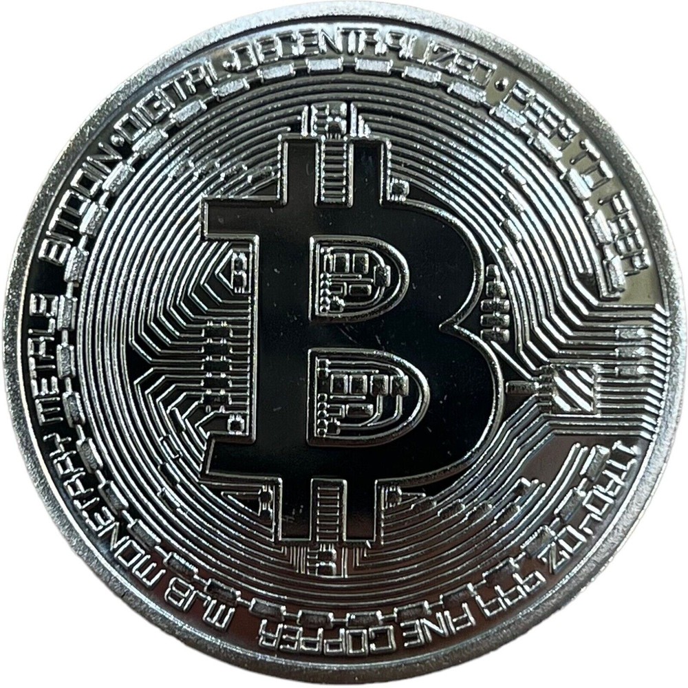 1 Coin Biticoin Silver With Plastic Box