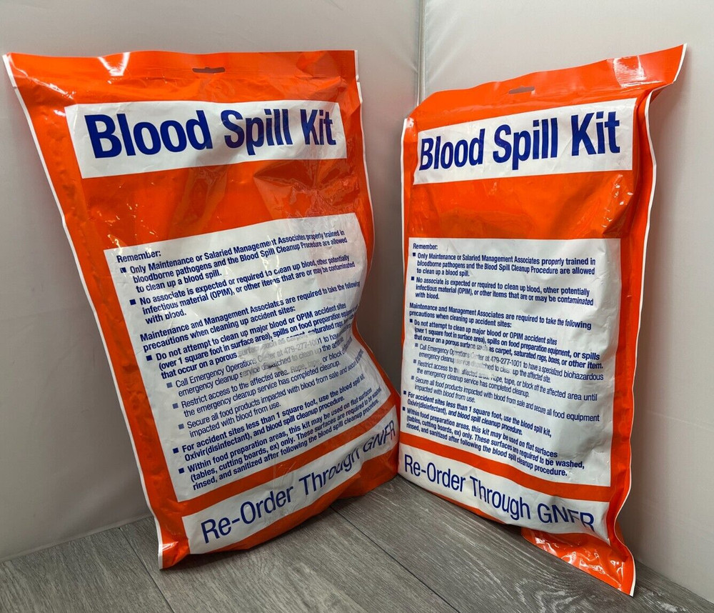 2pk Blood Spill Kit for Workplace Maintenance