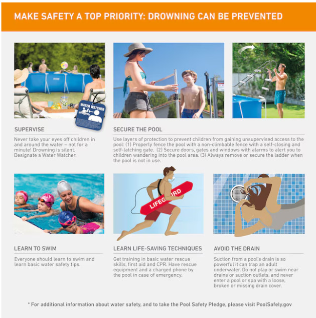 Intex 14.75ft x 33in Rectangular Above Ground Pool Frame Set