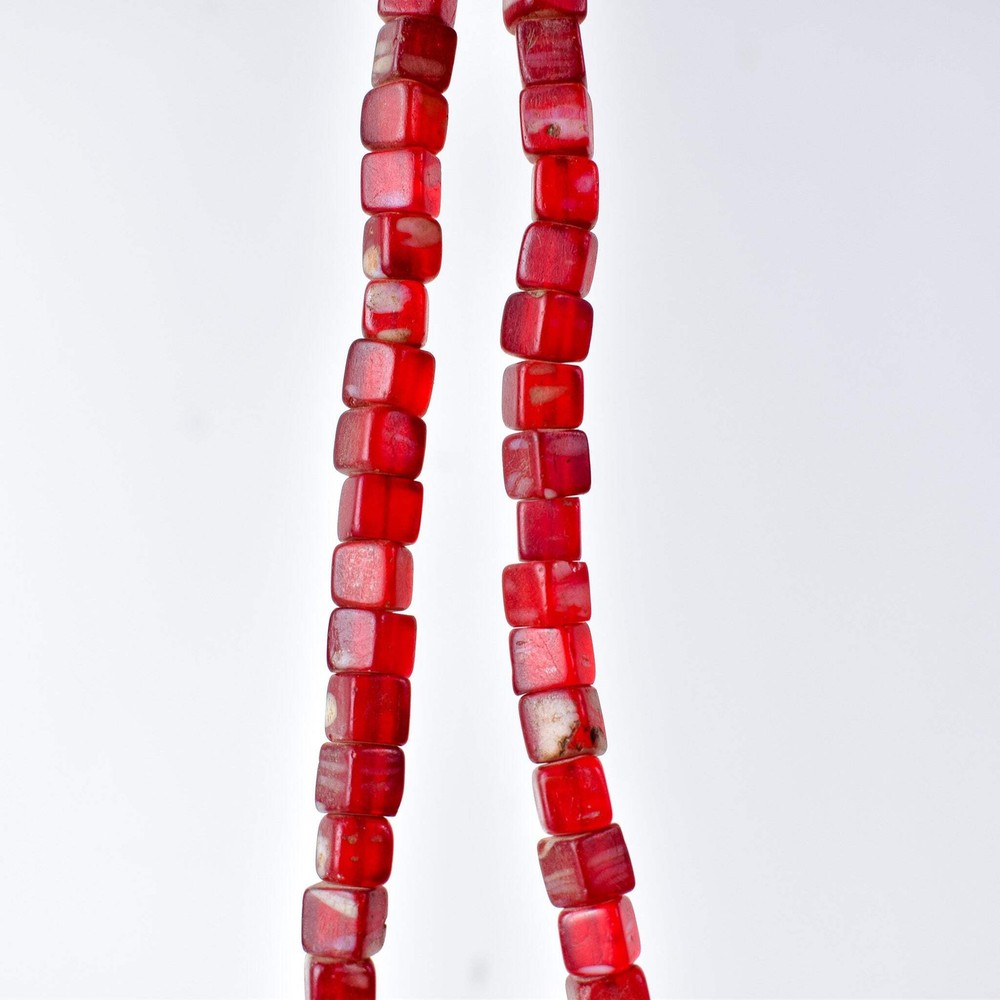Red Kancamba Bohemian Cube Trade Beads