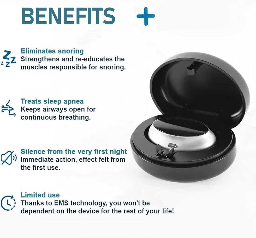 Professional Anti-Snoring Device, 3-Speed Adjustment, Smart Snoring Solution US