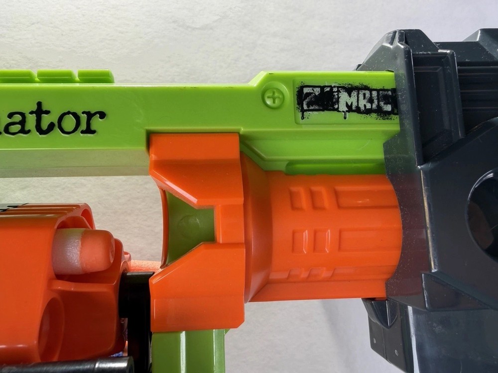 Nerf Zombie Strike Doominator Blaster w/ Rotating Drum Tested Working