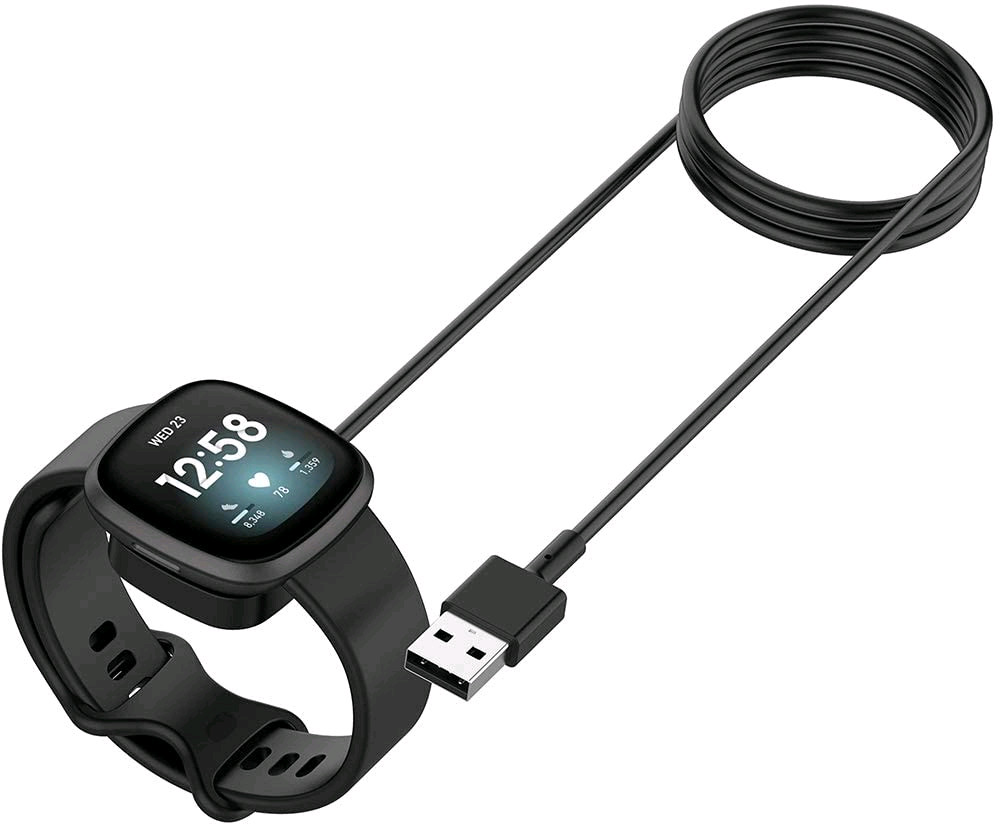 2pcs Wireless Charger Fitbit Sense Versa 3 4 Watch USB Fast Charging Dock Cable