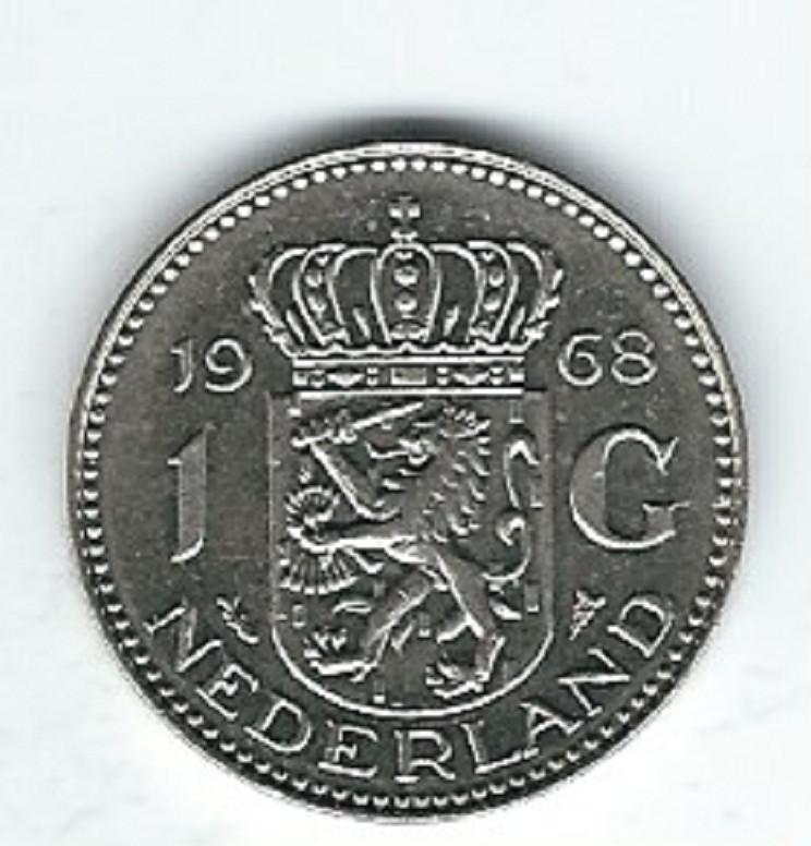 Netherlands...Coin...1 Gulden...1968