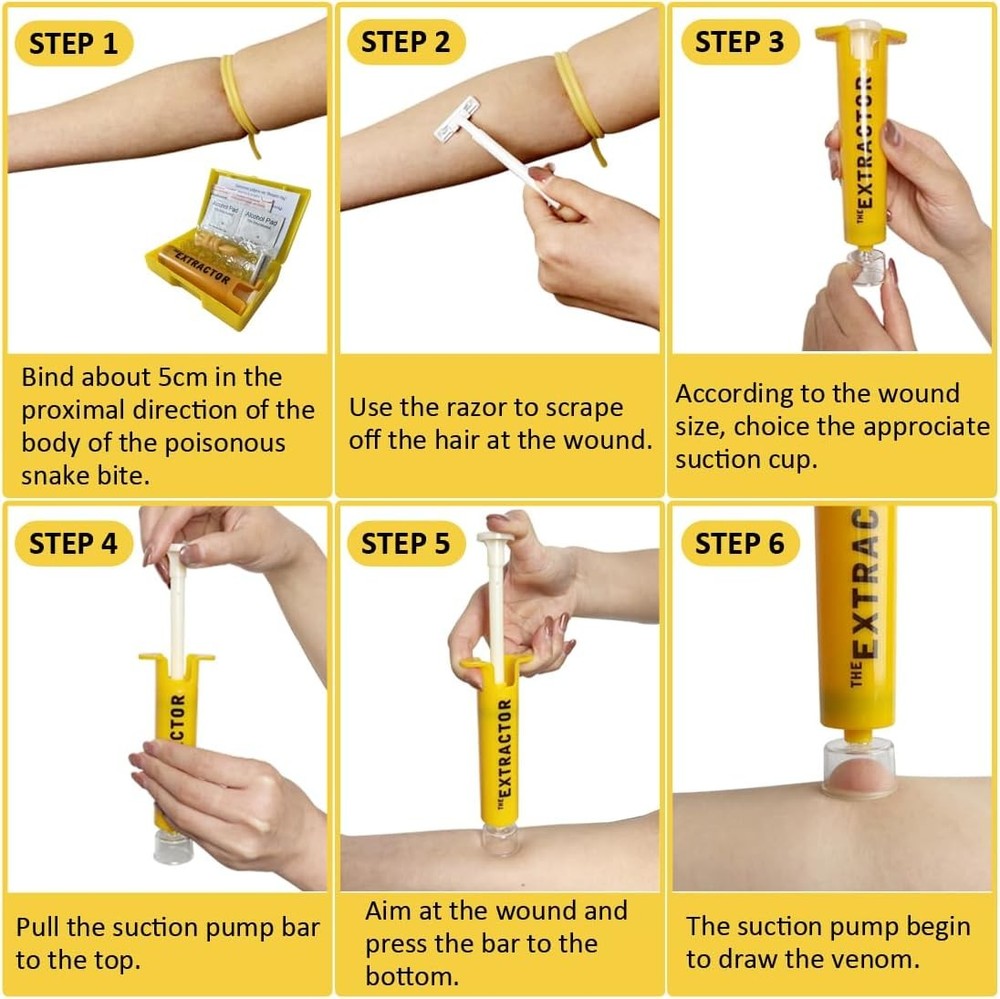 Snake Bite Kit for Humans Extractor Pump Tool First Aid for Safe Fast Emergency