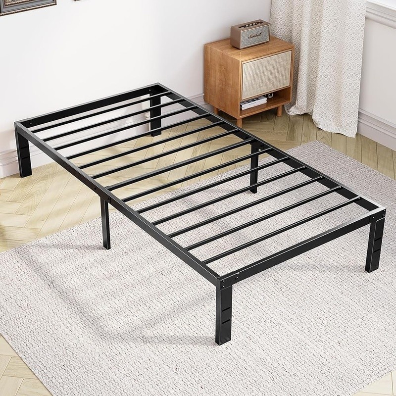 Metal Twin Bed Frame Platform No Box Spring Storage Easy Assembly Durable New