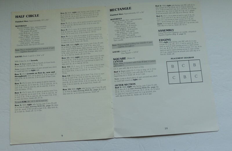 Throw Rugs CROCHET PATTERN LEAFLET Leisure Arts 2608, 7 designs