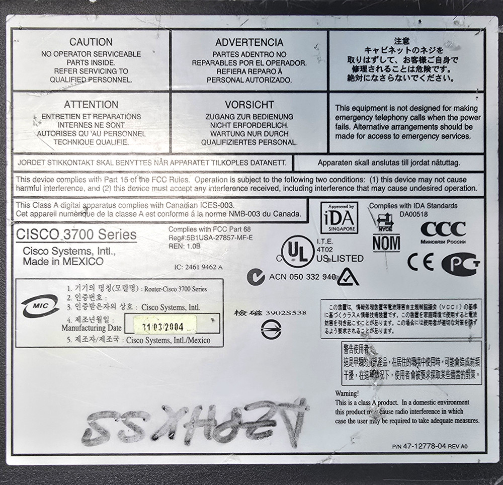 Cisco 3700 Series 3745 IO-2FE modular Network Router - Tested Working